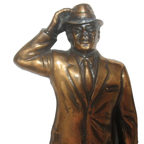 Vintage Copper finish Figure Traveling Door to Door Salesman 50s Midcentury Mod - Picture 5 of 8